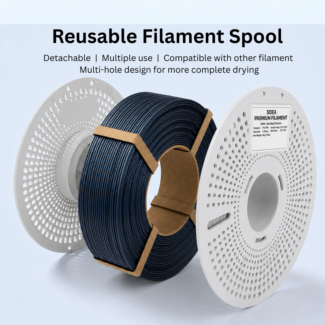 3Idea PLA Chameleon Filament, 1.75mm, Burning Titanium, Reusable Spool, 1kg/roll