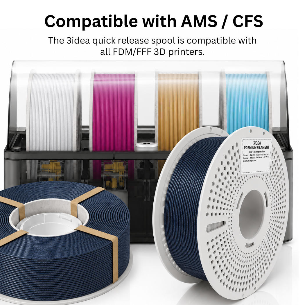 3Idea PLA Chameleon Filament, 1.75mm, Burning Titanium, Reusable Spool, 1kg/roll