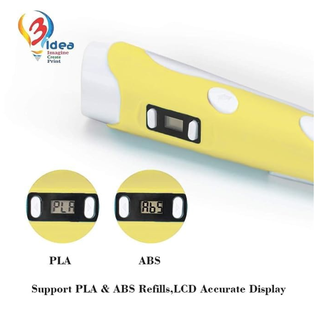 3idea 3D Pen Yellow + 5m PLA Filament Set of 5