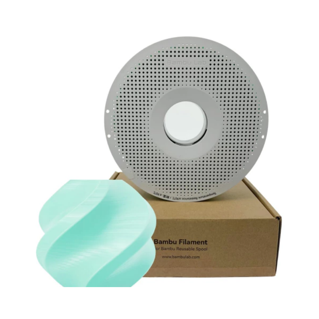 Bambu Lab TPU 85A 3D Printing Filament - Light Cyan, Reusable Spool 1KG