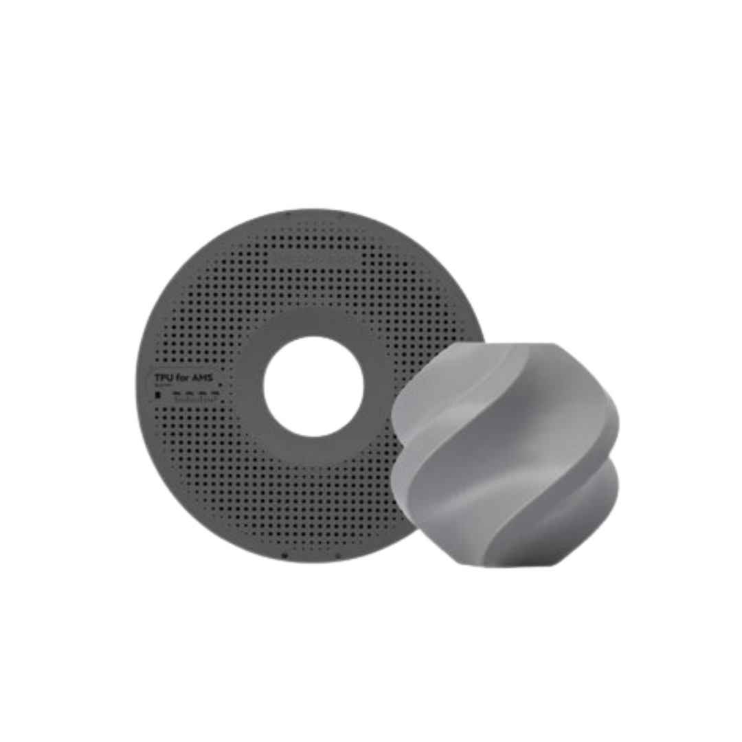 Bambu Lab TPU for AMS 3D Printing Filament - Grey, Reusable Spool 1KG